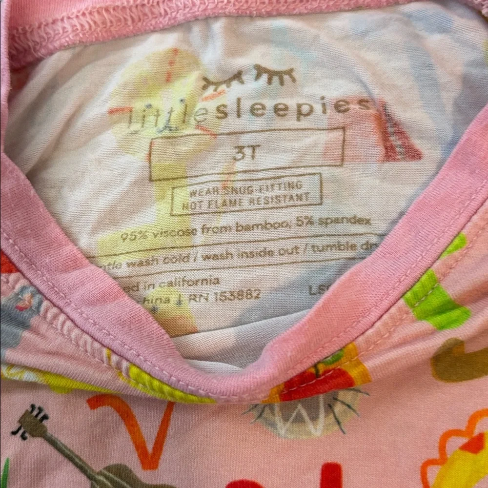 Little Sleepies Pink Alphabet Kids two  Piece 3T pajamas